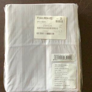 White cotton full size bed skirt